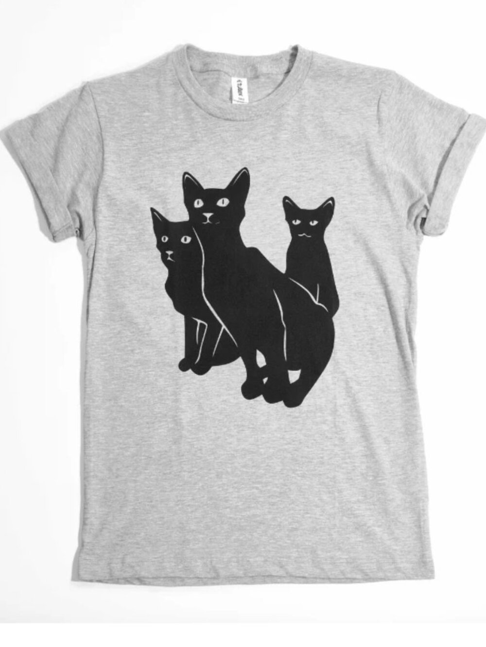 NEW Black Cat Trio Gray Kitty Tee T-Shirt Womens Size XL